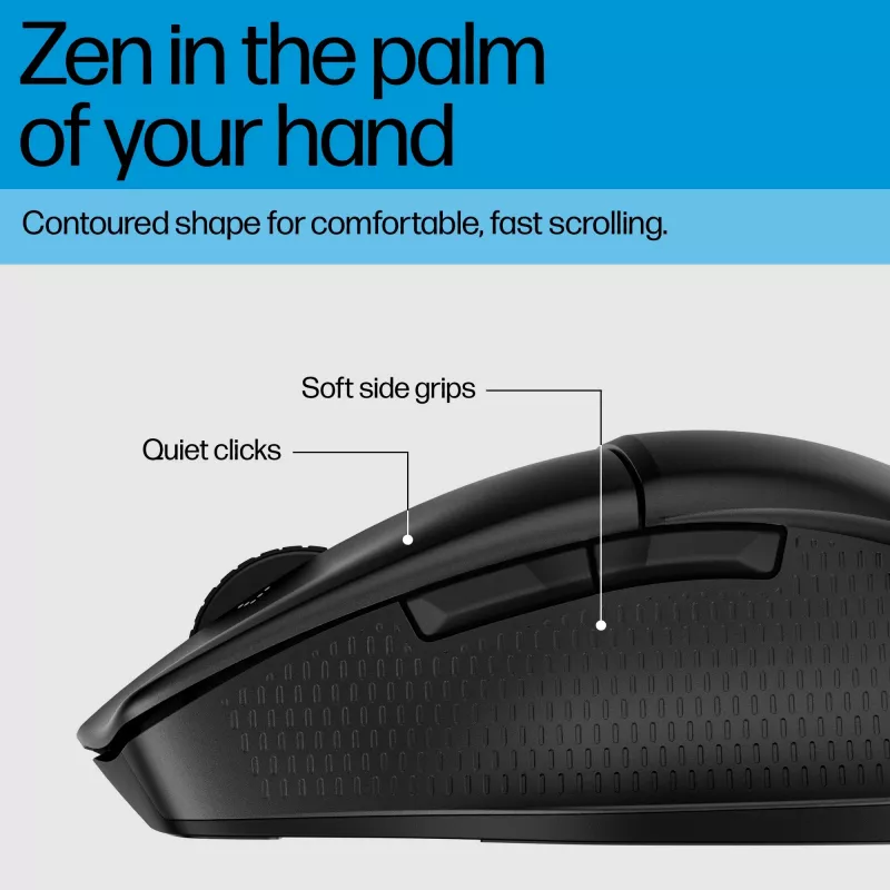 HP 480 Comfort Bluetooth Mouse, Right-hand, Bluetooth, 4000 DPI, Black