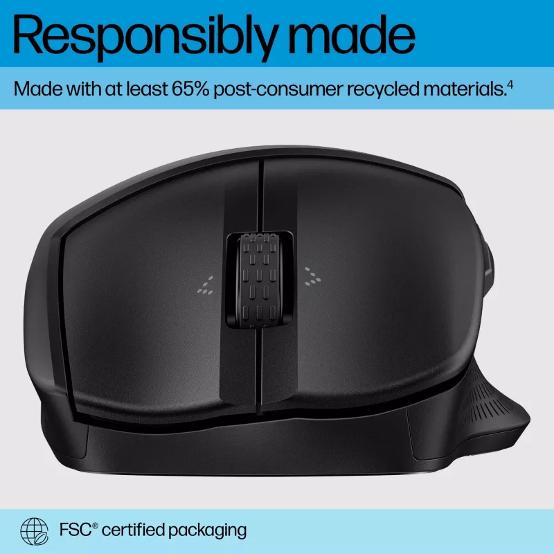 HP 480 Comfort Bluetooth Mouse, Right-hand, Bluetooth, 4000 DPI, Black