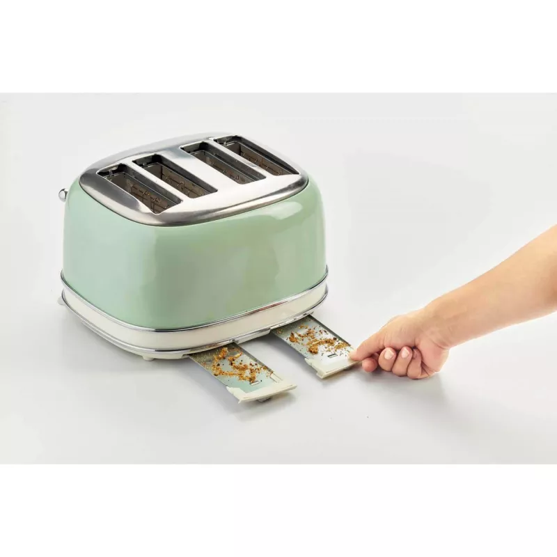 Ariete Vintage 156 4-Slice Toaster, 1600 W, Light Green