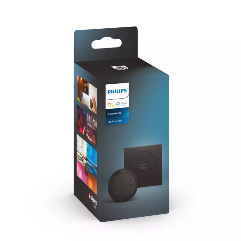 Philips Tap dial switch, Wireless, Black, Freestanding/Wall, IP20, Plastic, IP20