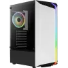 PC Case AEROCOOL Bionic Midi Tower White — ATX, Tempered Glass, 2x3.5 inch bays, 6x2.5 inch, 297 mm GPU, Blue LED