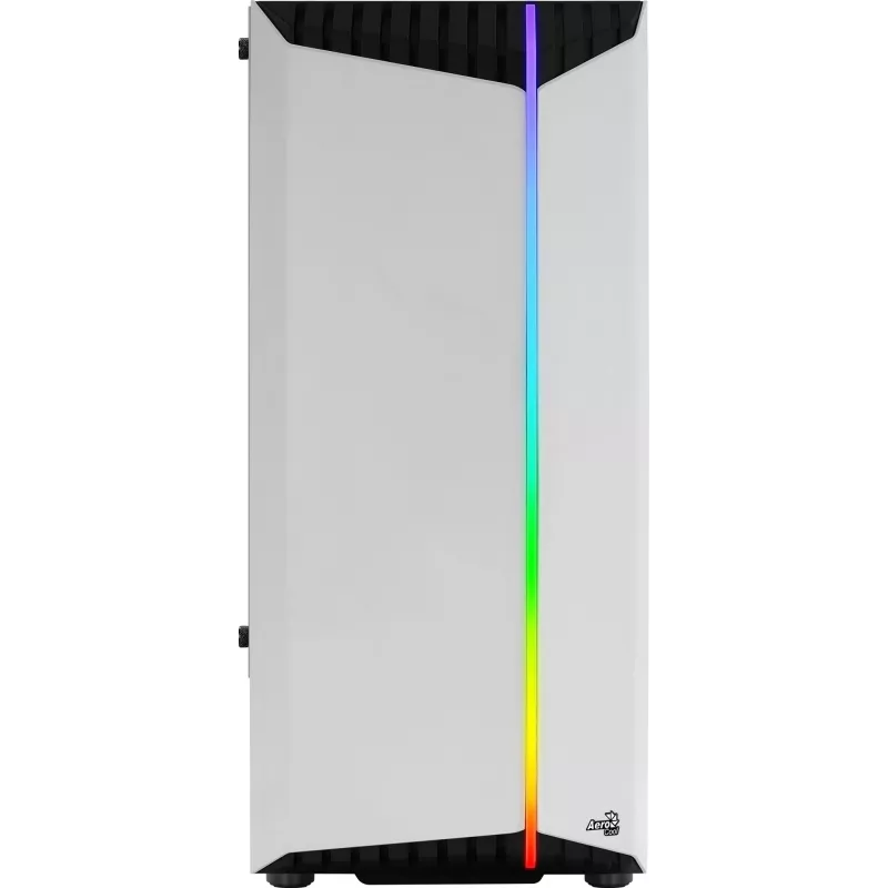 PC Case AEROCOOL Bionic Midi Tower White — ATX, Tempered Glass, 2x3.5 inch bays, 6x2.5 inch, 297 mm GPU, Blue LED
