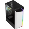 PC Case AEROCOOL Bionic Midi Tower White — ATX, Tempered Glass, 2x3.5 inch bays, 6x2.5 inch, 297 mm GPU, Blue LED