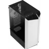 PC Case AEROCOOL Bionic Midi Tower White — ATX, Tempered Glass, 2x3.5 inch bays, 6x2.5 inch, 297 mm GPU, Blue LED