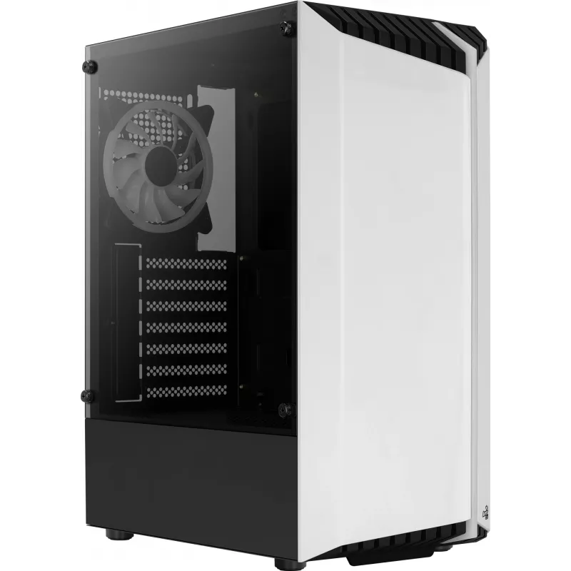 PC Case AEROCOOL Bionic Midi Tower White — ATX, Tempered Glass, 2x3.5 inch bays, 6x2.5 inch, 297 mm GPU, Blue LED