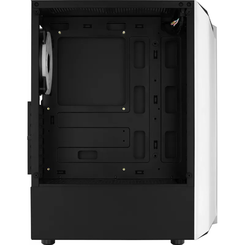 PC Case AEROCOOL Bionic Midi Tower White — ATX, Tempered Glass, 2x3.5 inch bays, 6x2.5 inch, 297 mm GPU, Blue LED