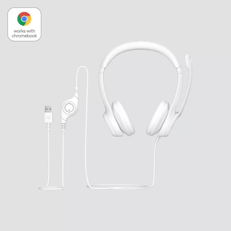 LOGITECH Headset - H390 - USB-a - Off-white