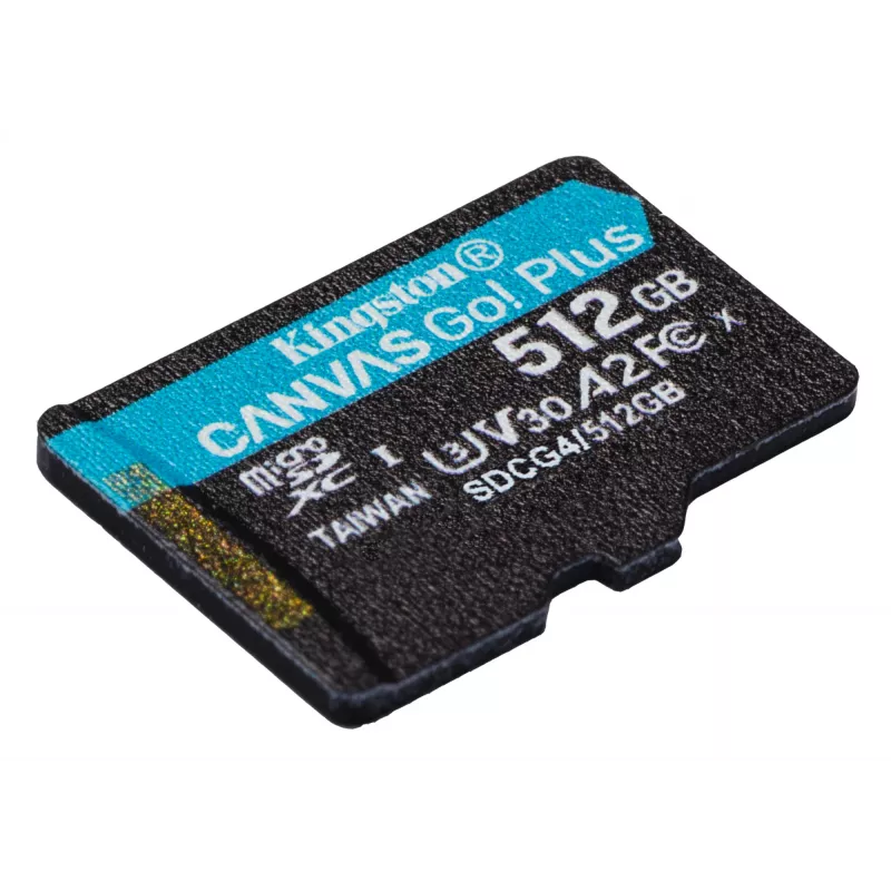 Kingston Technology 512GB microSDXC Canvas Go Plus Gen4 200R A2 U3 Single Pack w/o ADP