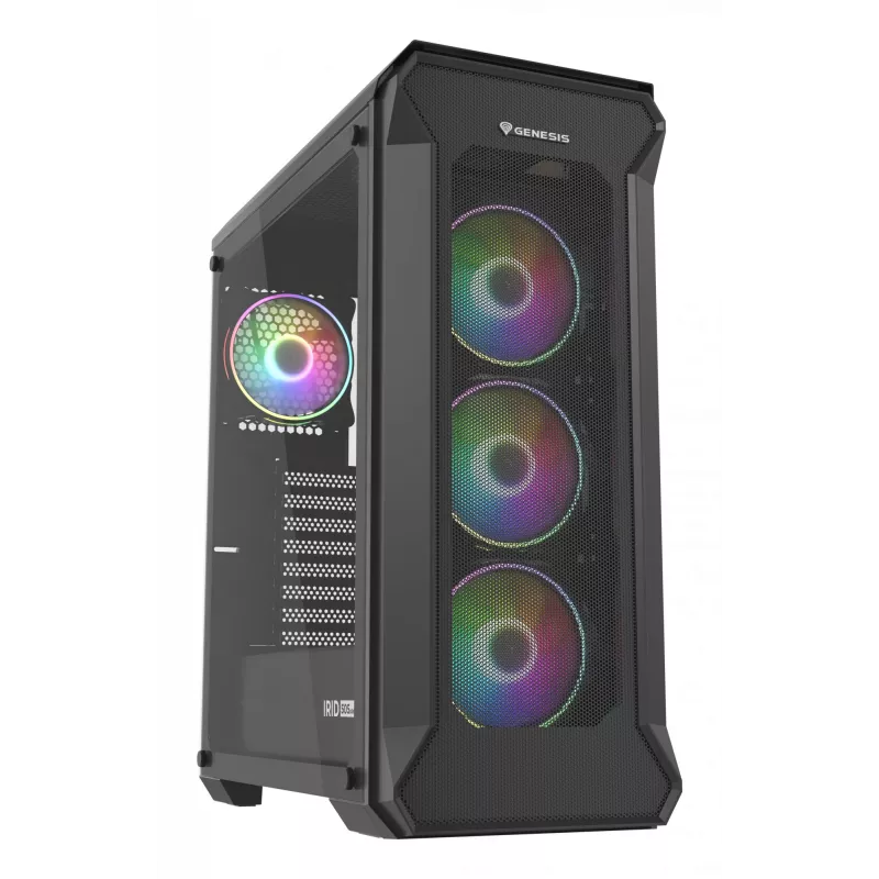 GENESIS Irid 505 ARGB Midi Tower Black, Transparent