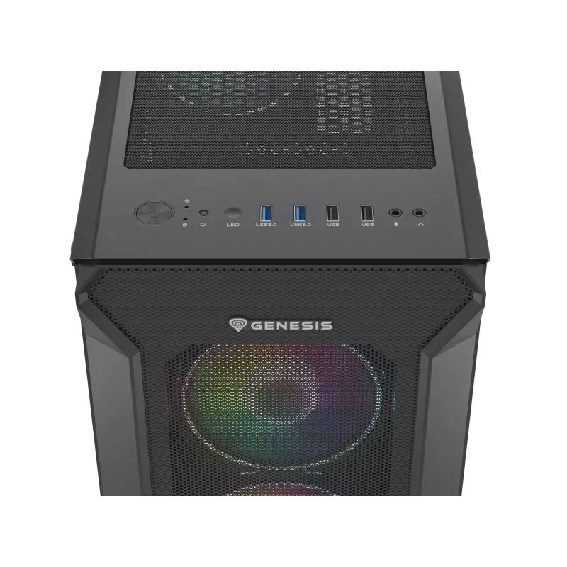 GENESIS Irid 505 ARGB Midi Tower Black, Transparent