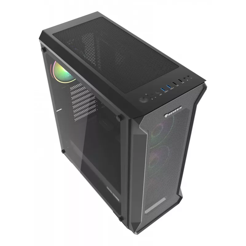 GENESIS Irid 505 ARGB Midi Tower Black, Transparent