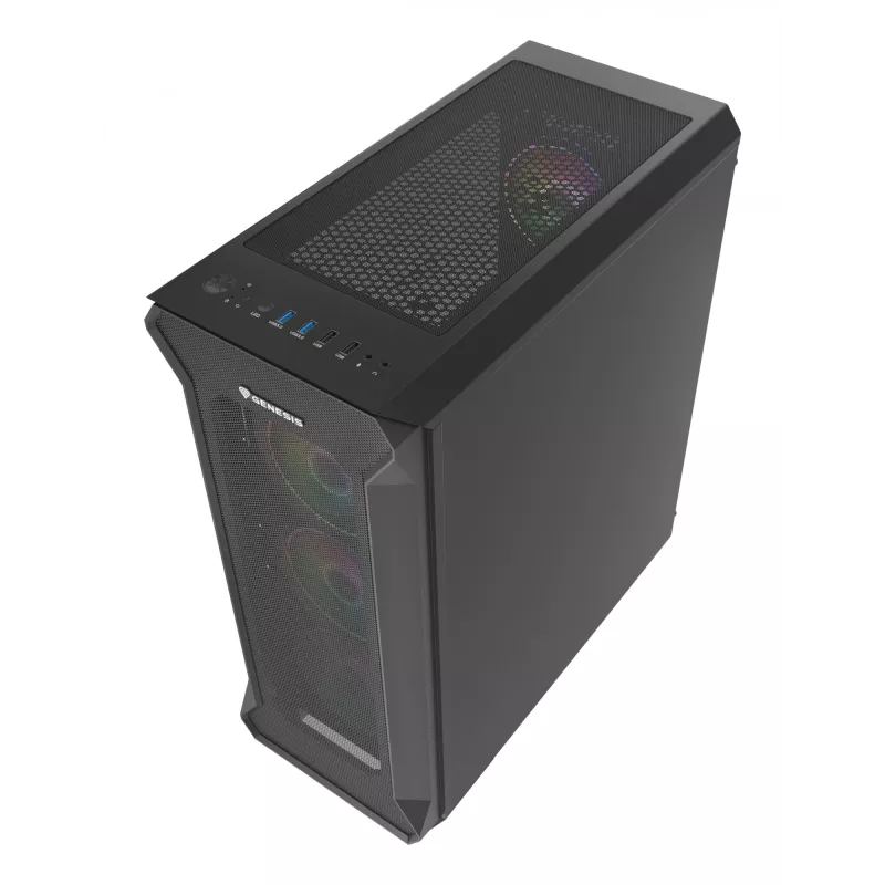 GENESIS Irid 505 ARGB Midi Tower Black, Transparent