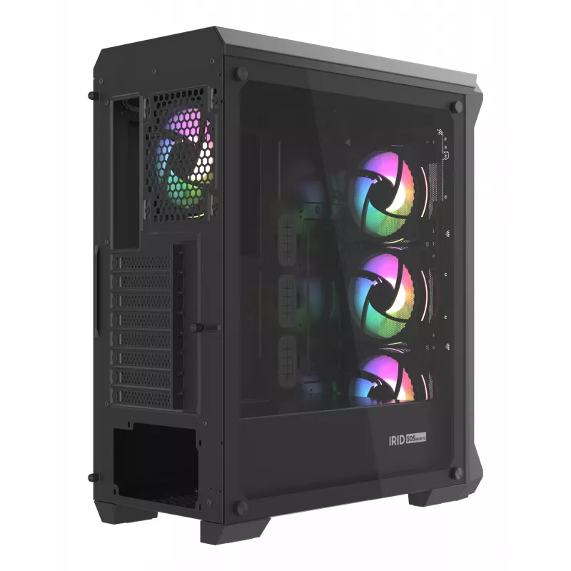 GENESIS Irid 505 ARGB Midi Tower Black, Transparent