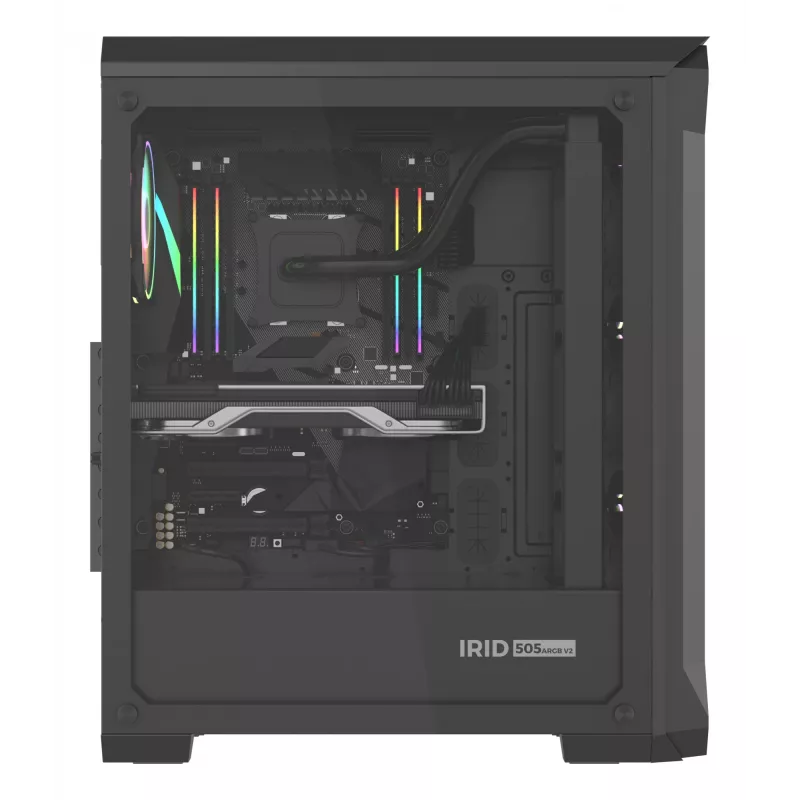 GENESIS Irid 505 ARGB Midi Tower Black, Transparent