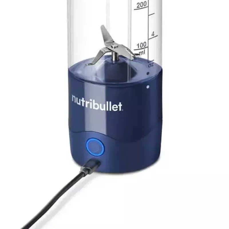 Sport blender NUTRIBULLET Portable 0.475 L, battery-powered, stainless steel blades, Tritan bowl, navy