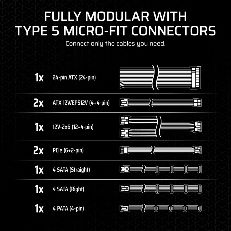 CORSAIR Power Supply - Sf Series Sf750 Fully Modular 80 Plus Platinum Sfx Power