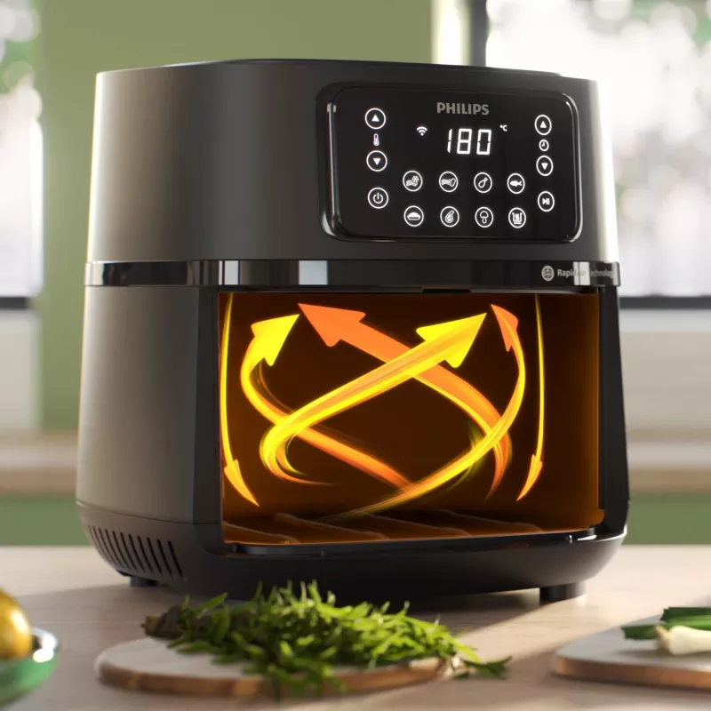 Philips 5000 series Airfryer HD9285/90 XXL Connected, Hot air fryer, 7.2 L, 1.4 kg, Rapid Air, 40 °C, 200 °C