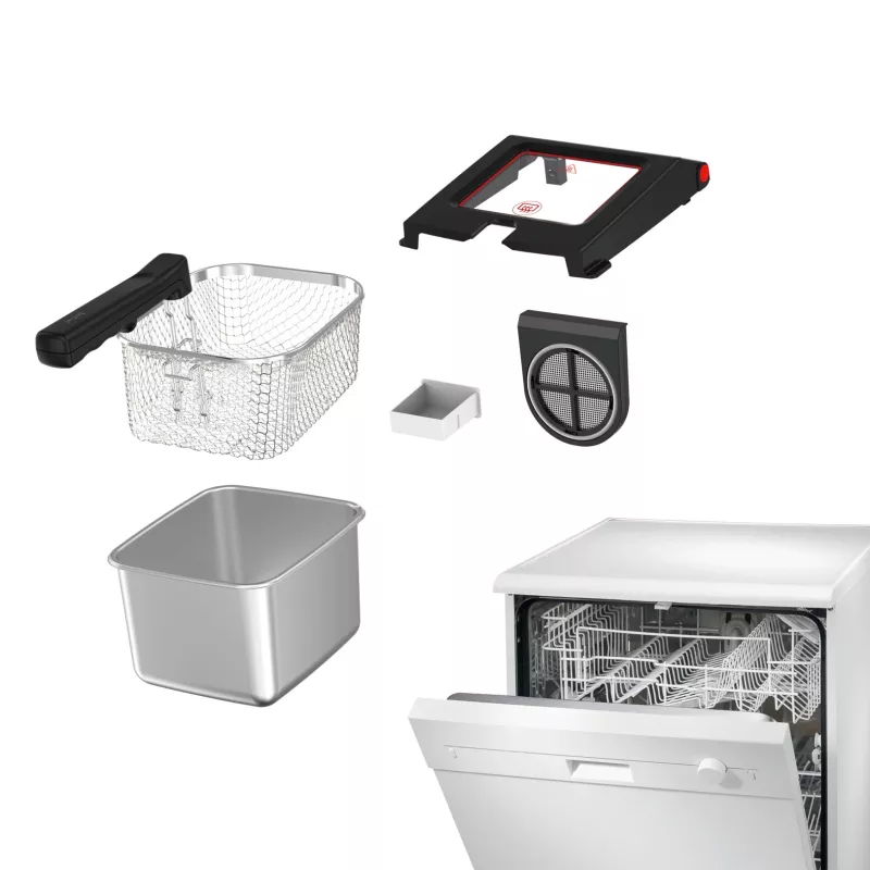 Tefal Clear Duo FR600D Single 0.65 L Stand-alone 2000 W Deep fryer Black, Stainless steel