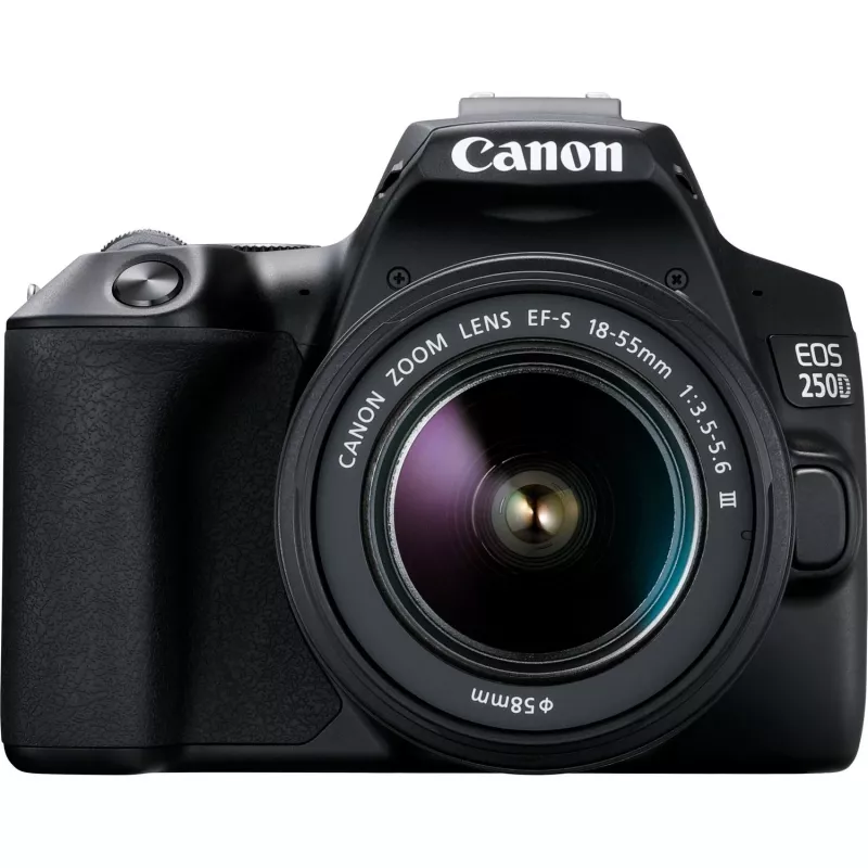 Canon EOS 250D + EF-S 18-55mm f/3.5-5.6 III SLR Camera Kit 24.1 MP CMOS 6000 x 4000 pixels Black