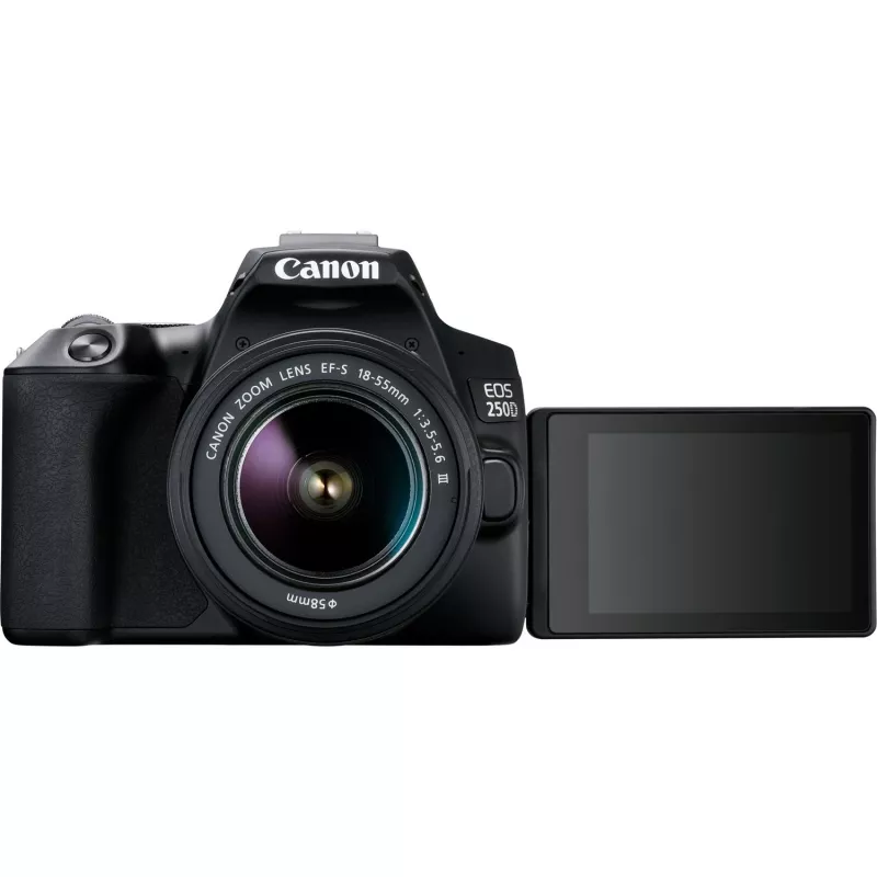 Canon EOS 250D + EF-S 18-55mm f/3.5-5.6 III SLR Camera Kit 24.1 MP CMOS 6000 x 4000 pixels Black