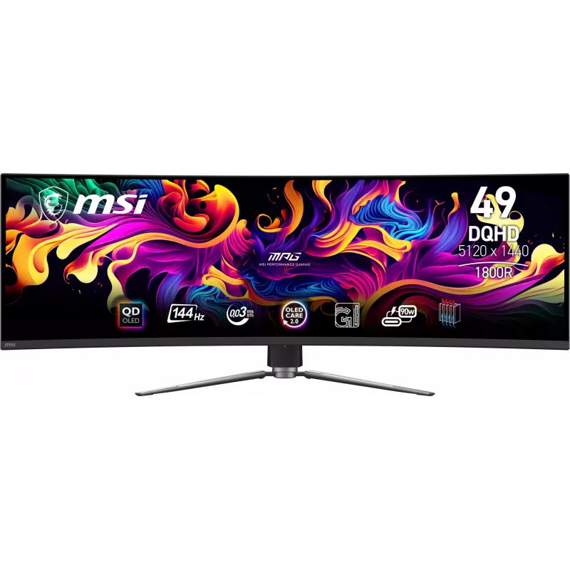 MSI MPG 491CQP QD-OLED computer monitor 124.5 cm (49 inch) 5120 x 1440 pixels DQHD Black