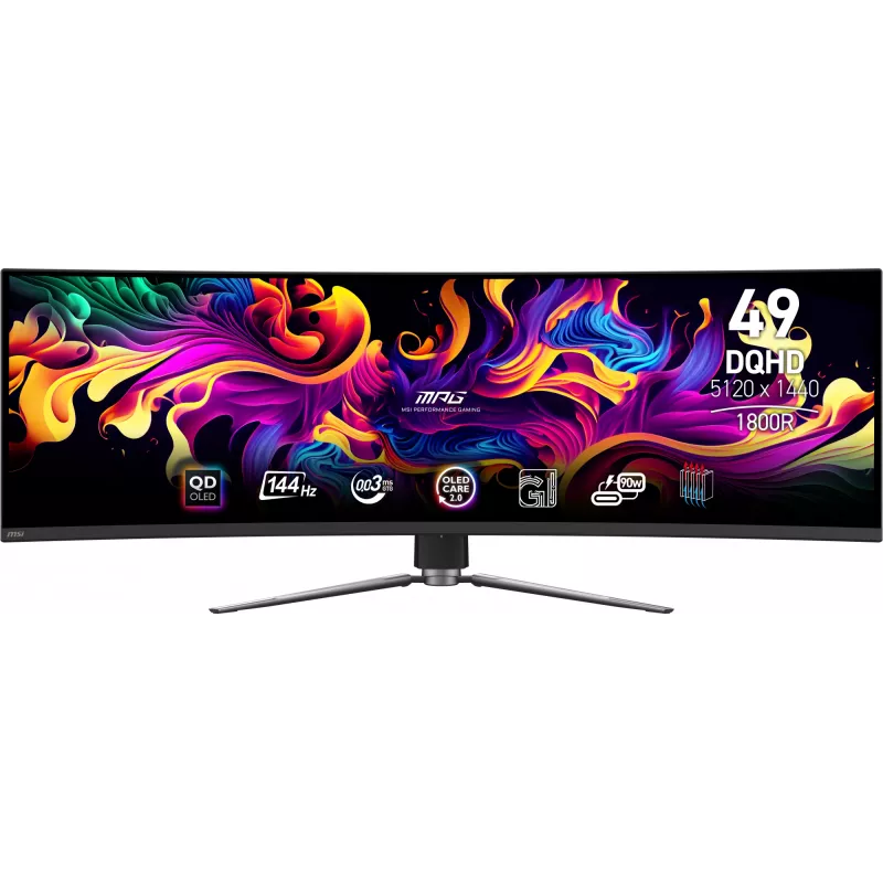 MSI MPG 491CQP QD-OLED computer monitor 124.5 cm (49 inch) 5120 x 1440 pixels DQHD Black
