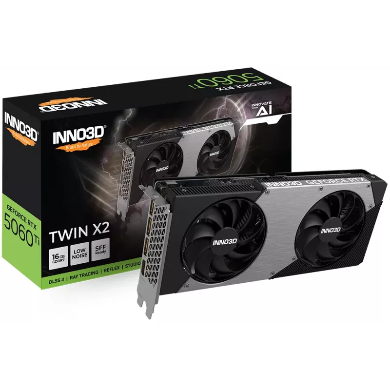 Graphics Card Inno3D GeForce RTX 5060 Ti — 16 GB GDDR7, PCIe 5.0, 128-bit, 448 GB/s