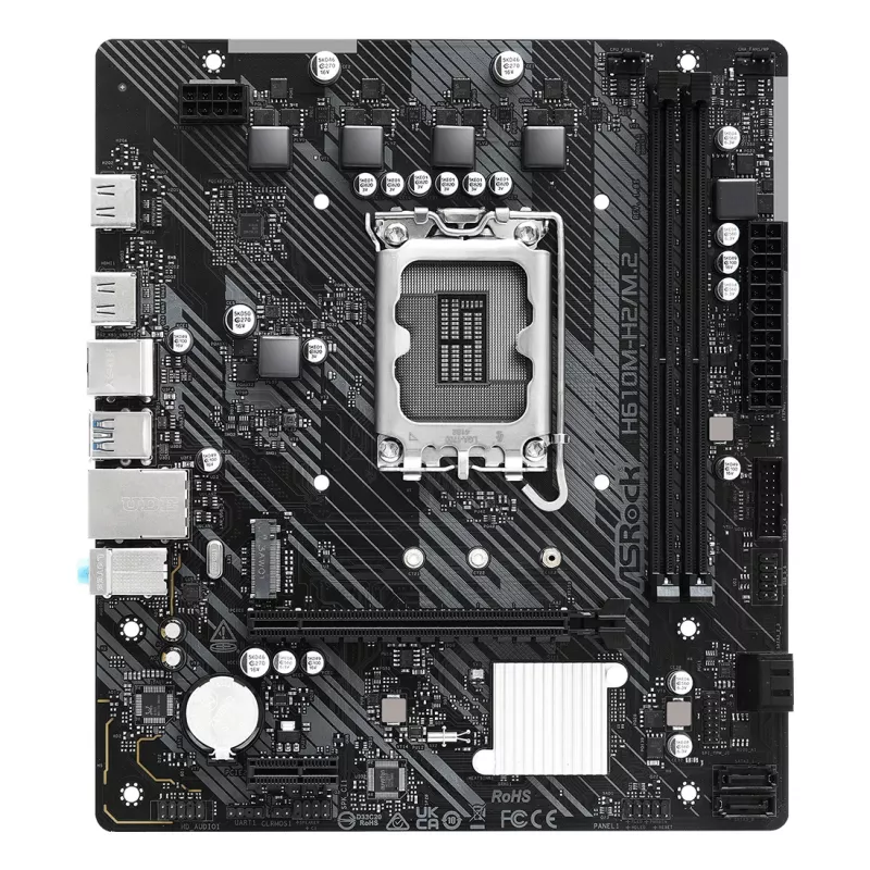 ASRock Motherboard H610M-H2/M.2 LGA1700 Intel H610 2 X DDR4 2 X HDMI 2.1 TMDS Compatible mATX