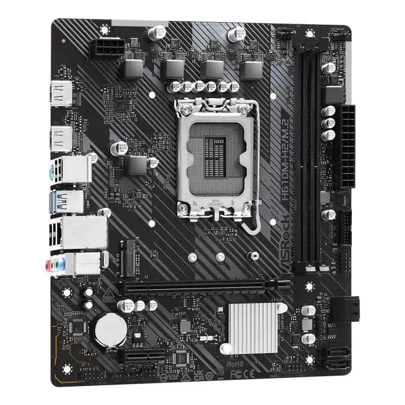 ASRock Motherboard H610M-H2/M.2 LGA1700 Intel H610 2 X DDR4 2 X HDMI 2.1 TMDS Compatible mATX