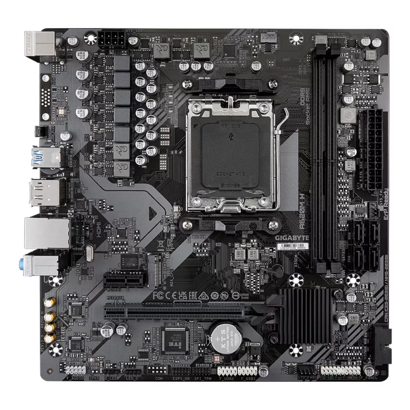 GIGABYTE A620M H Motherboard - Supports AMD Ryzen 8000 CPUs, 5+2+2 Phases Digital VRM, up to 7200MHz DDR5 (OC), 1xPCIe 4.0 M.2, GbE LAN, USB 3.2 Gen 1