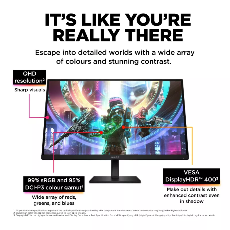 OMEN by HP 27 inch QHD 240Hz Gaming Monitor - OMEN 27qs