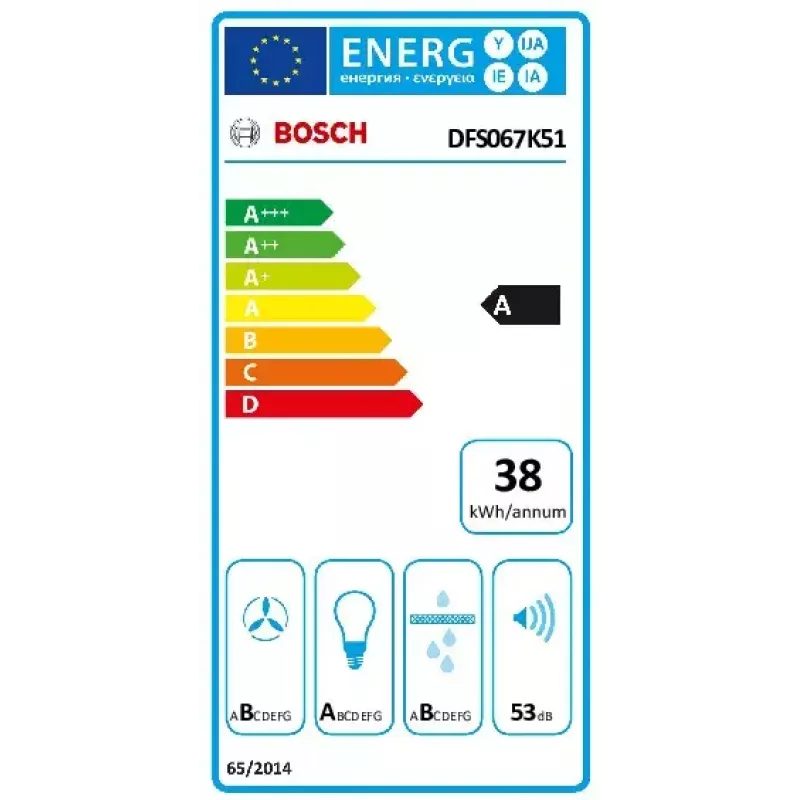 Bosch Serie 8 DFS067K51 cooker hood Semi built-in (pull out) Stainless steel 717 m³/h