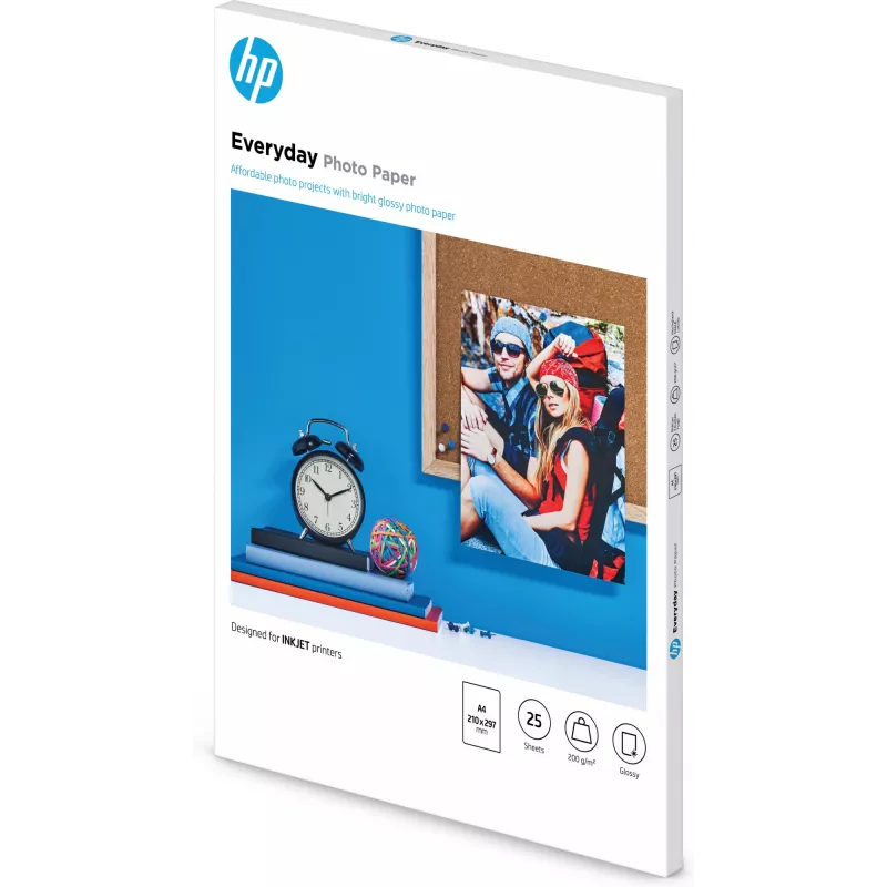 HP Everyday Photo Paper, Glossy, 200 g/m2, A4 (210 x 297 mm), 25 sheets