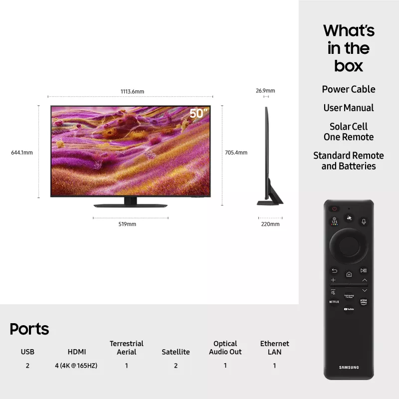 Samsung QE50QN90FAT 127 cm (50 inch) 4K Ultra HD Smart TV Wi-Fi Black