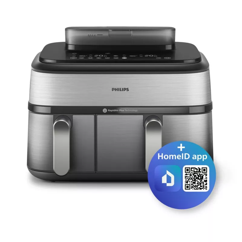Philips 5000 series NA555/00 fryer Double 9 L Stand-alone 2750 W Hot air fryer Silver