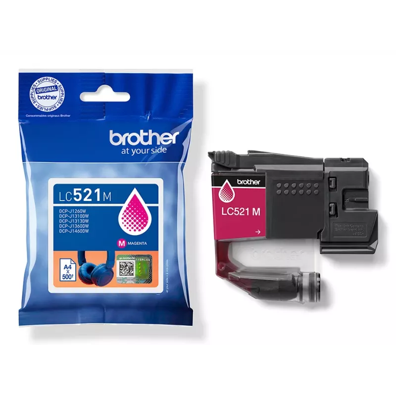 Brother LC521M Genuine Ink Cartridge - Magenta