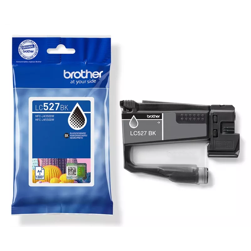 Brother Genuine LC527BK Ink Cartridge - Black, Black, Pigment-based ink, 1 pc(s), 1300 pages, Single pack