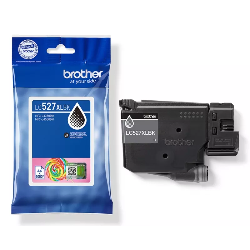 Brother Genuine LC527XLBK High Yield Ink Cartridge - Black, High (XL) Yield, Black, Pigment-based ink, 1 pc(s), 3000 pages, Single pack