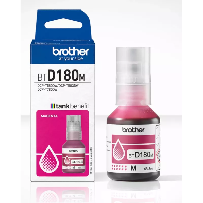 Brother BTD180M Magenta Genuine Ink Bottle, Original, Magenta, Brother, DCP-T580DW, DCP-T583DW, DCP-T780DW, 5000 pages, 1 pc(s)