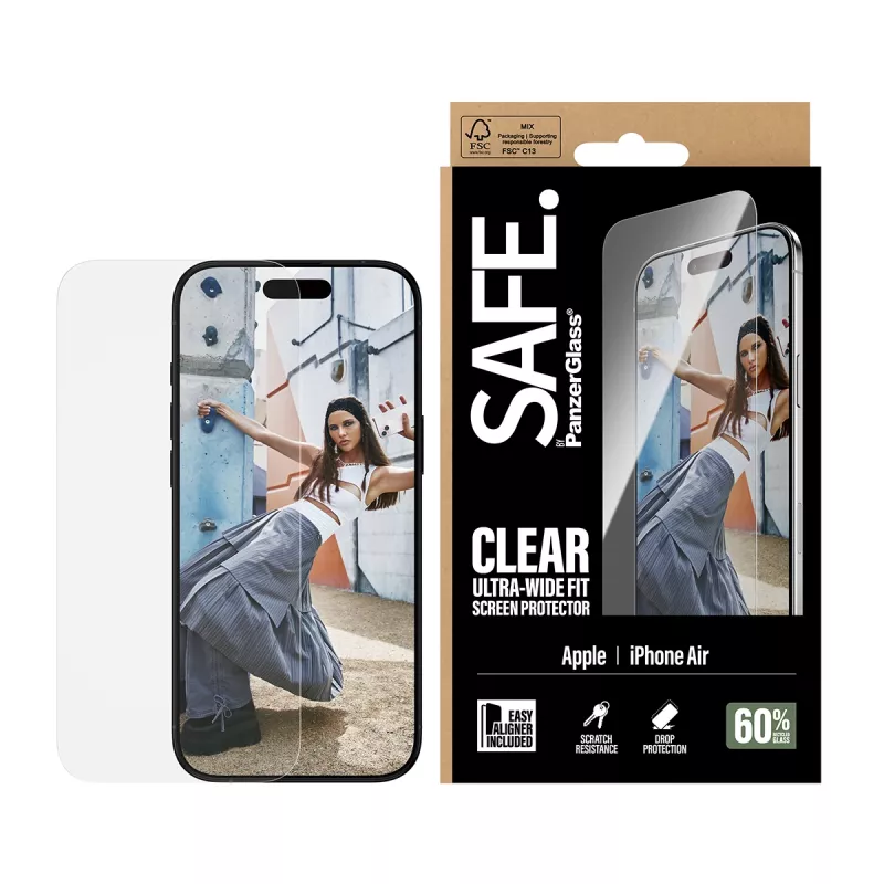 PanzerGlass SAFE. by ® Screen Protector iPhone Air | Ultra-Wide Fit w. EasyAligner