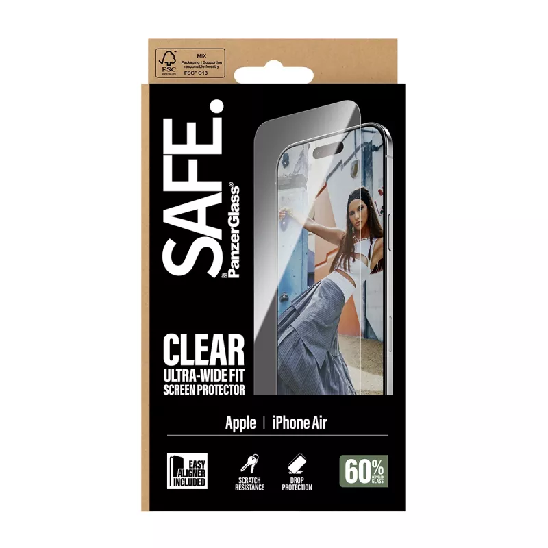 PanzerGlass SAFE. by ® Screen Protector iPhone Air | Ultra-Wide Fit w. EasyAligner