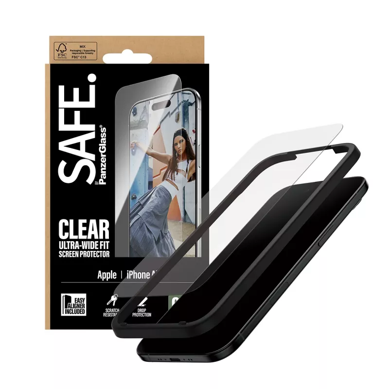PanzerGlass SAFE. by ® Screen Protector iPhone Air | Ultra-Wide Fit w. EasyAligner