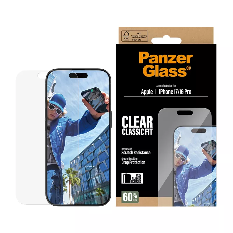 PanzerGlass ® Screen Protector iPhone 17 | iPhone 16 Pro | Classic Fit w. EasyAligner