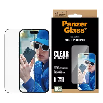 Screen Protector PanzerGlass iPhone 17 Pro Ultra-Wide Fit EasyAligner Scratch Shock Resistant