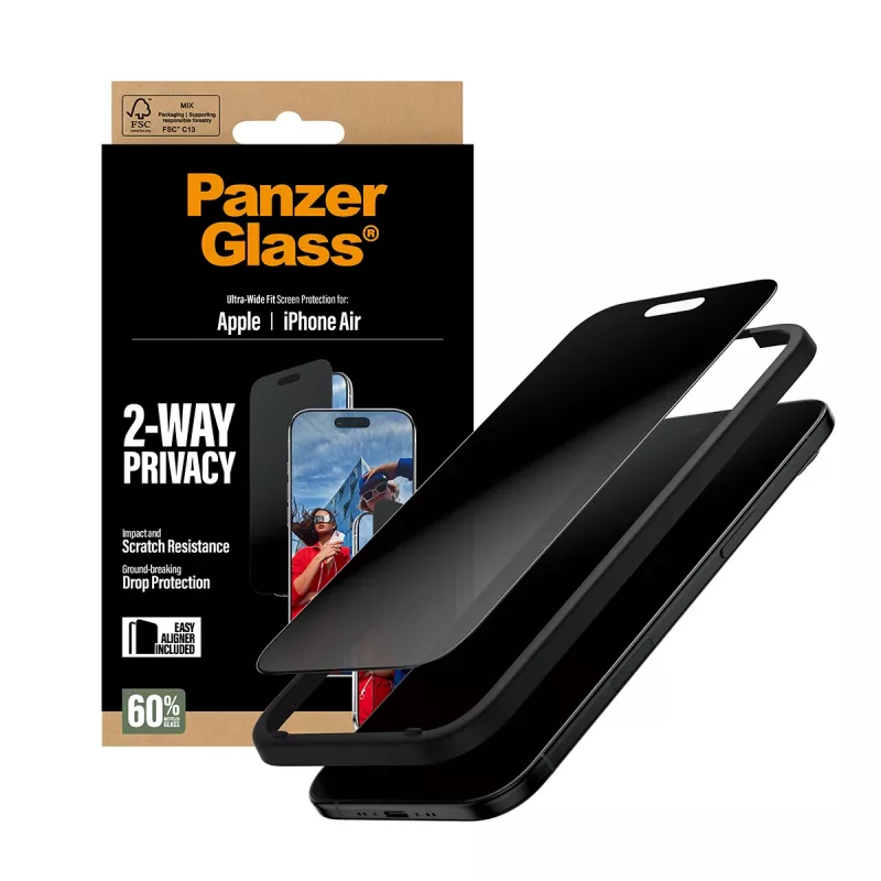PanzerGlass ® 2-Way Privacy Screen Protector iPhone Air | Ultra-Wide Fit w. EasyAligner