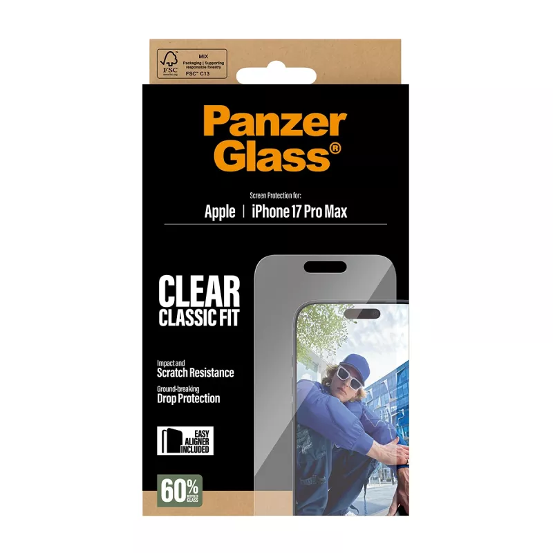 PanzerGlass ® Screen Protector iPhone 17 Pro Max | Classic Fit w. EasyAligner