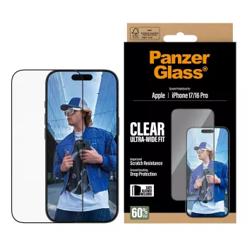 PanzerGlass ® Screen Protector iPhone 17 | iPhone 16 Pro | Ultra-Wide Fit w. EasyAligner
