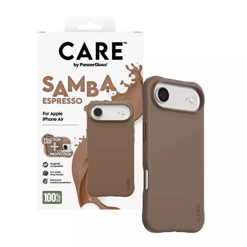 Cover PanzerGlass CARE by Fashionable Case Samba Espresso w. MagSafe iPhone 17 Air