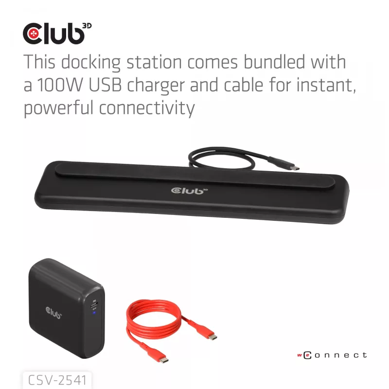 Docking station club 3d CSV-2541 USB-C with HDMI and DisplayPort outputs