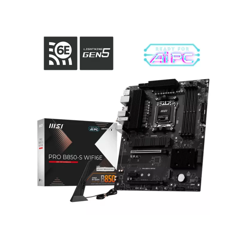 MSI PRO B850-S WIFI6E motherboard AMD B850 Socket AM5 ATX